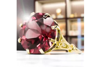 Пръстен Винтидж стил Рубин 14K жълто злато vrc073y